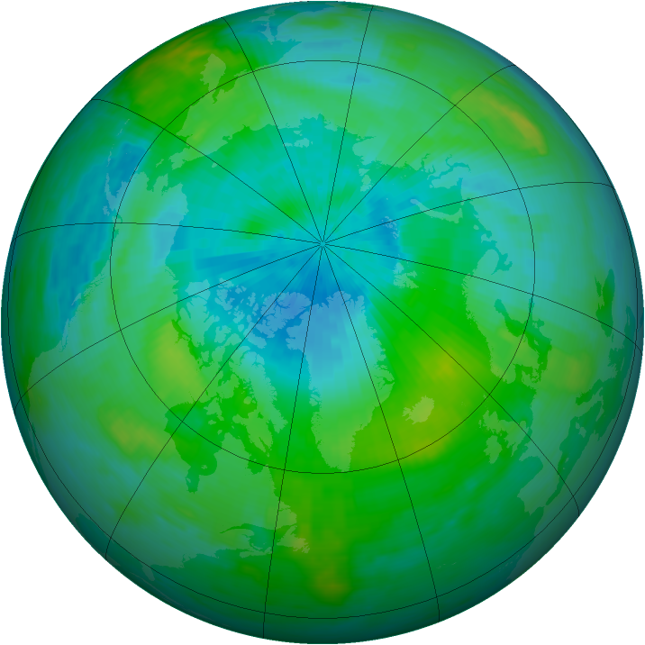 Arctic ozone map for 04 September 1985